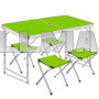 Складаний стіл для пікніка Folding Table 120х60см + 4 стільці зелений